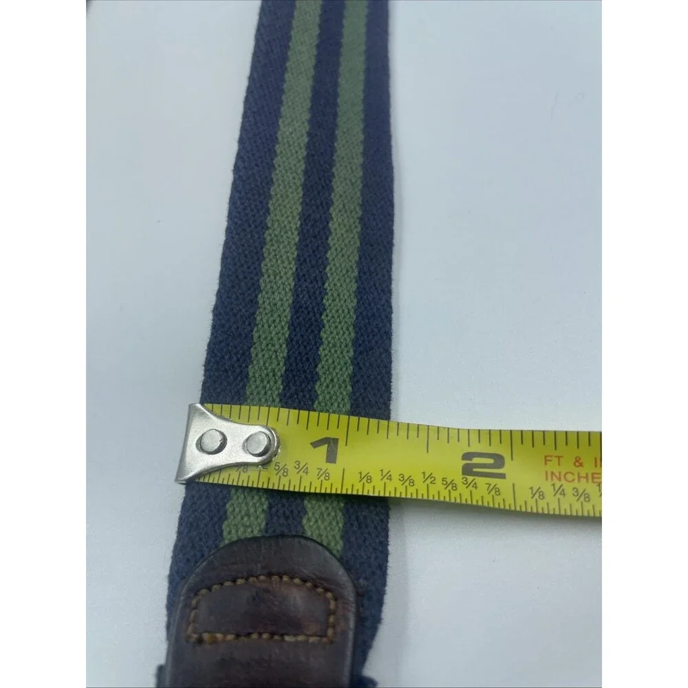 VINTAGE 1980s Lacoste Belt Men Size 34 Navy/ Green Striped Preppy Y2K Golf